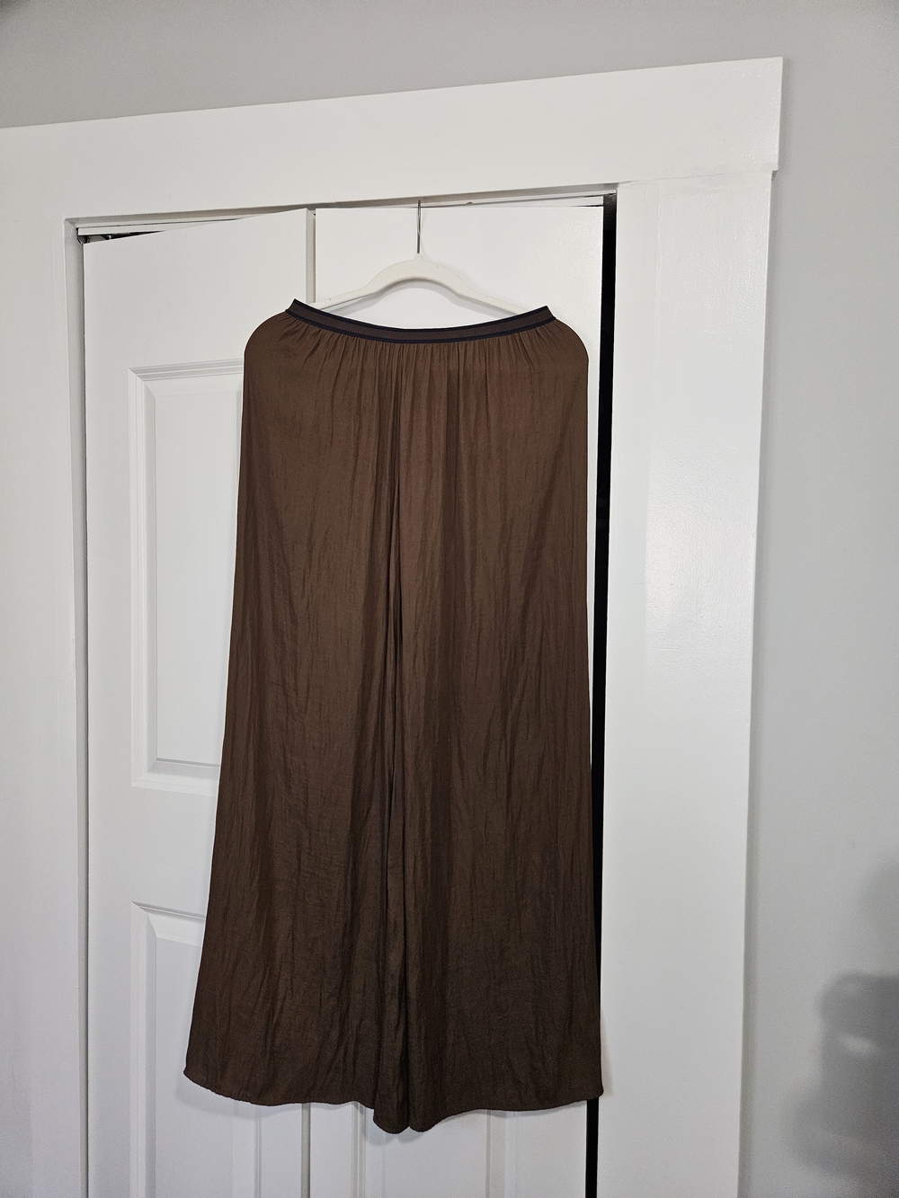 Brown Women's Maxi Skirt - Comfortable Elastic Waist